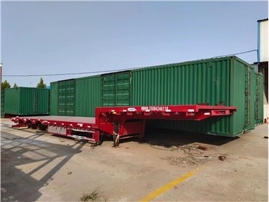 3axles Step Deck Lowbed Trailer Dengan Landai
